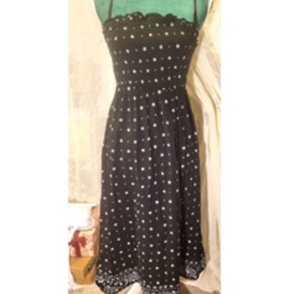 Summer Halter Midi Dress Black and White Floral Old Navy S - Picture 2 of 10